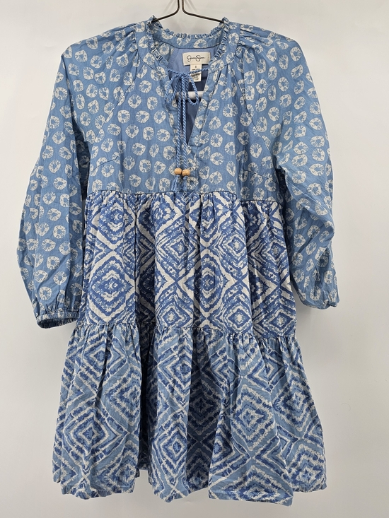 Jessica Simpson Dresses & Skirts - Jessica Simpson Blue Boho Tile Tiered Babydoll Mini Dress